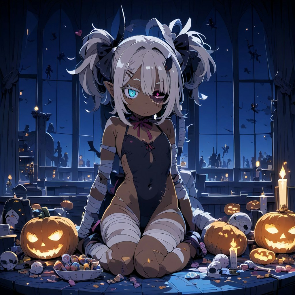 お人形ちゃんをハロウィン風に飾り付けるよ！