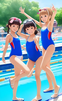 [12枚] 夏休み中、小学生は市民プールの入場無料です（※ただし女子に限る）