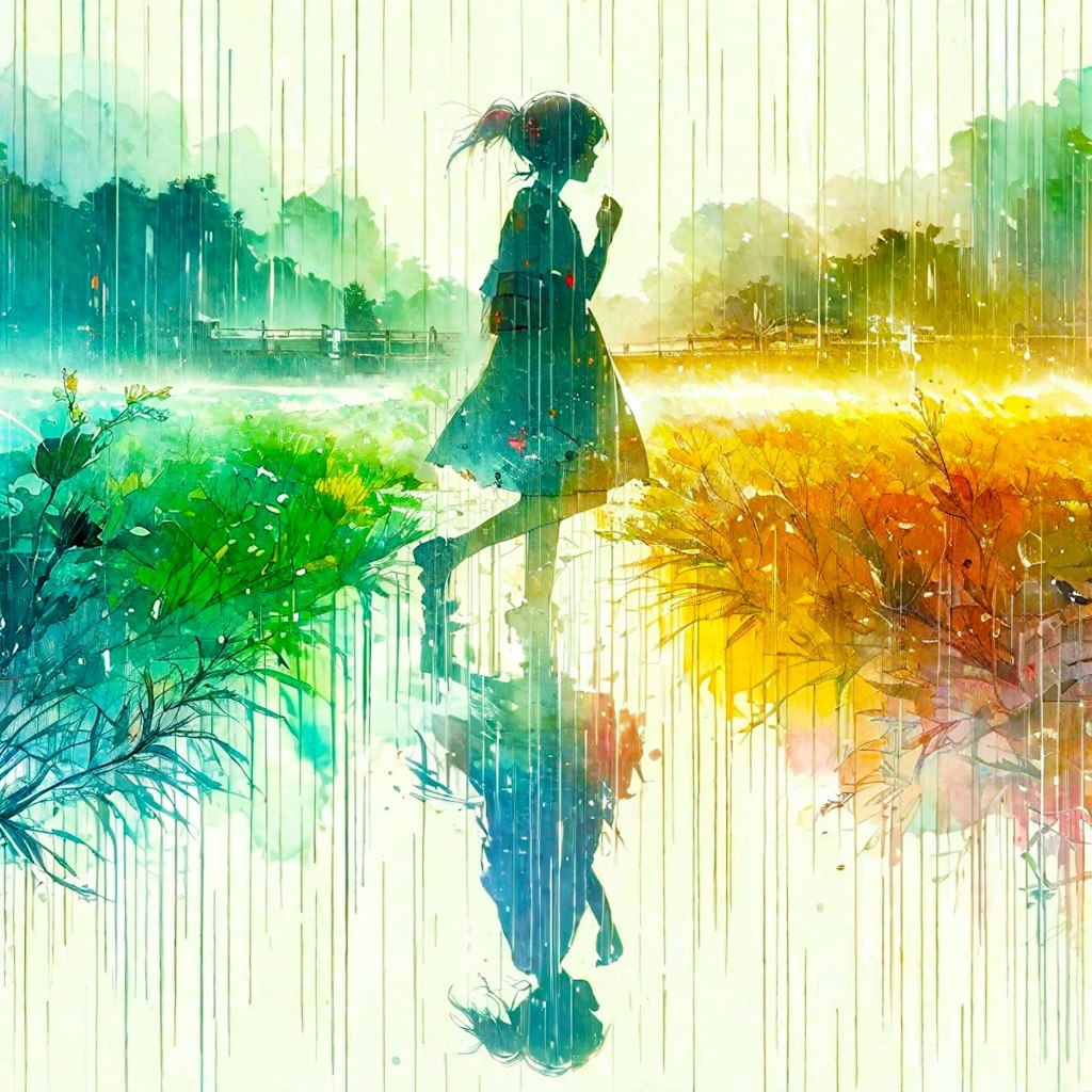 雨の農場