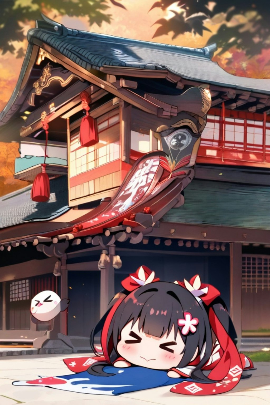 黒髪ツインテール巫女ちゃん