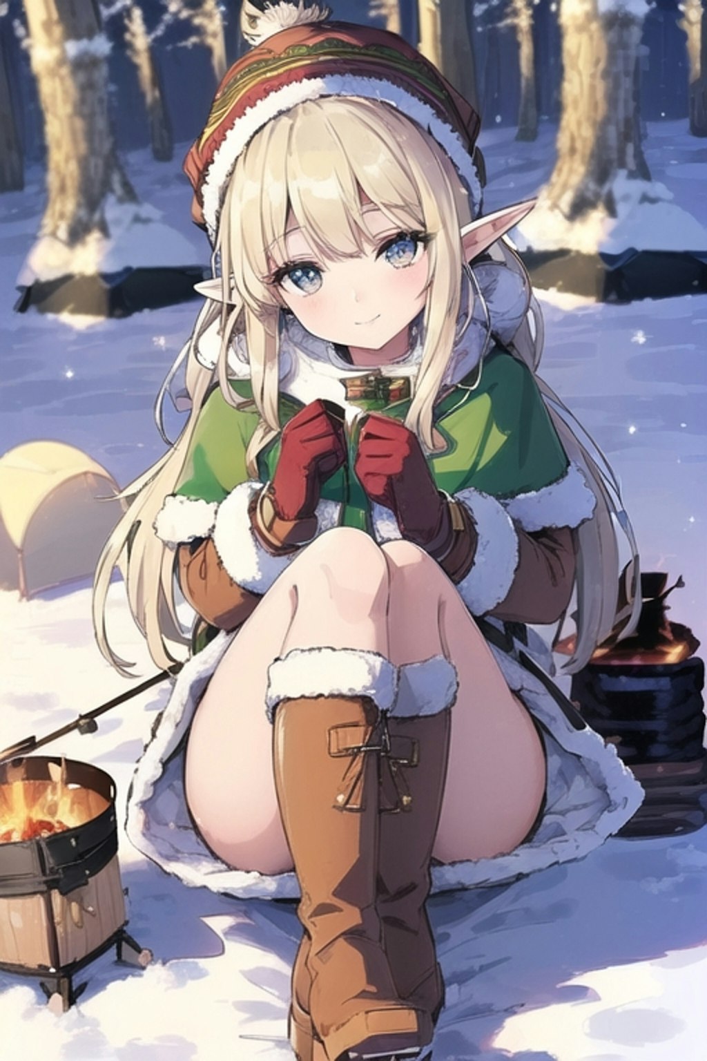 雪でもキャンプ