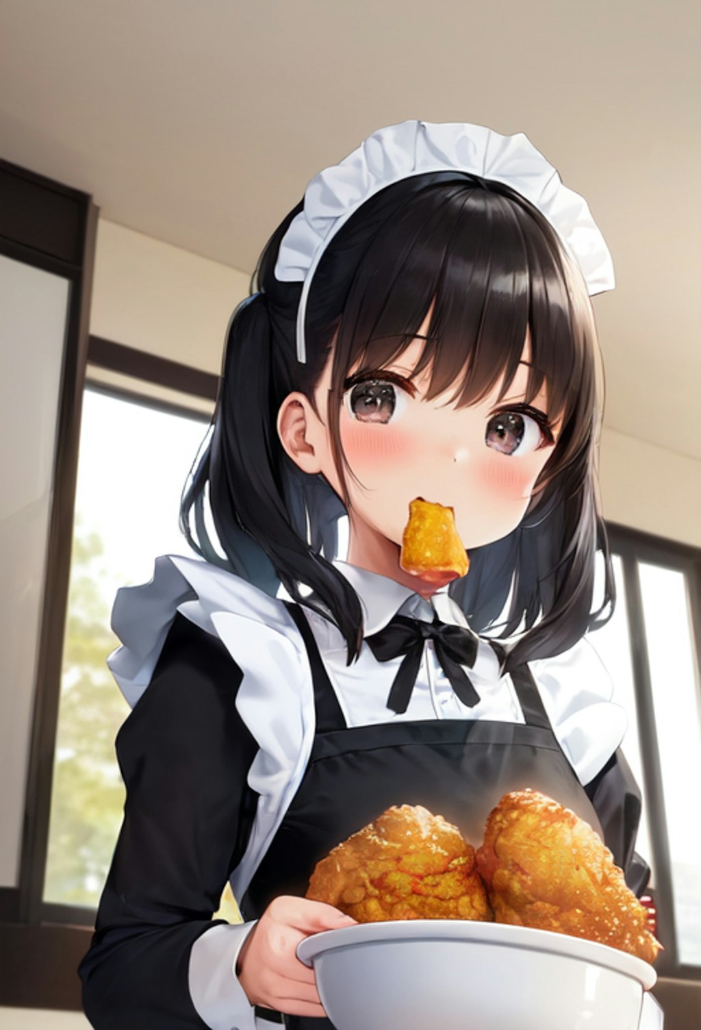 おつまみするメイドさん