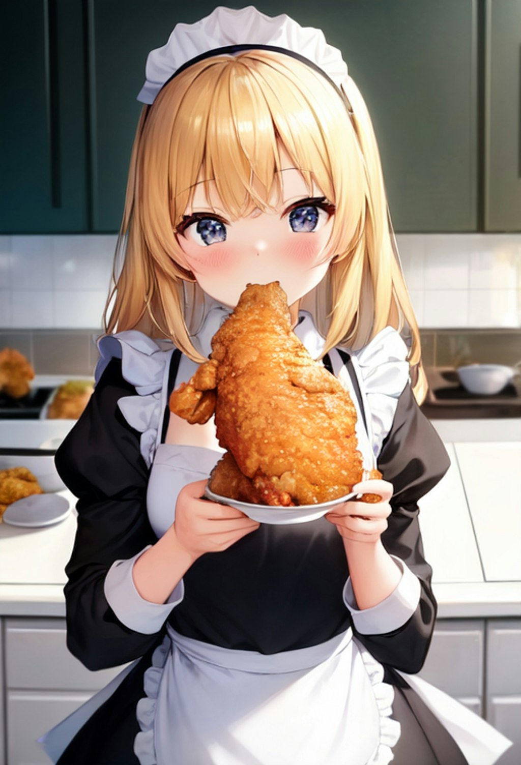 おつまみするメイドさん