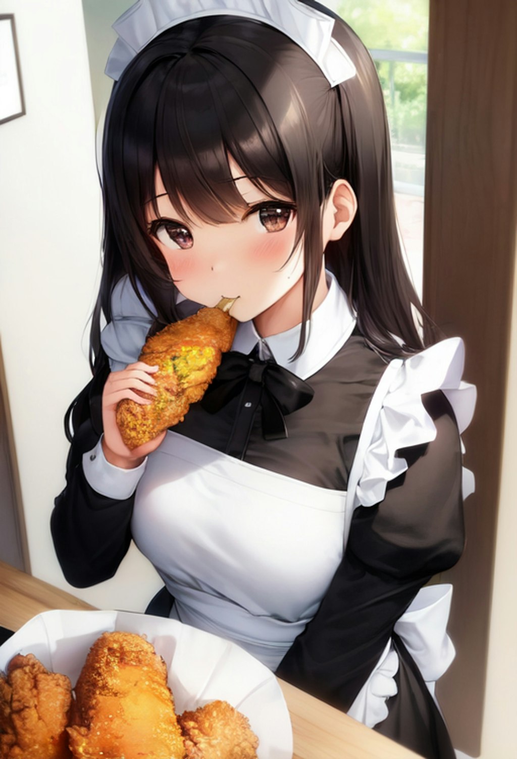 おつまみするメイドさん