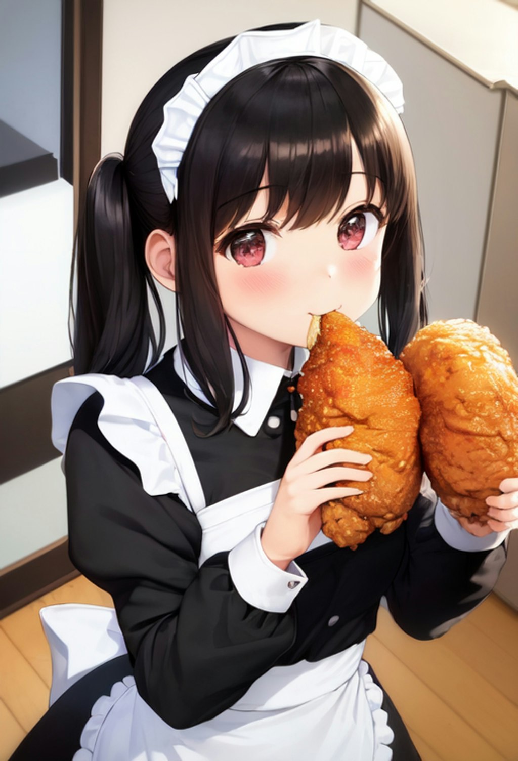 おつまみするメイドさん