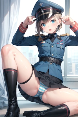 ショートカットの軍服少女