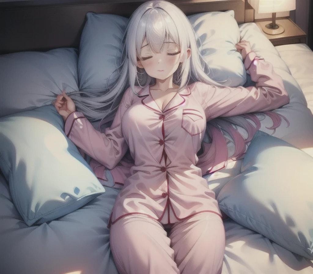 パジャマで寝てる娘