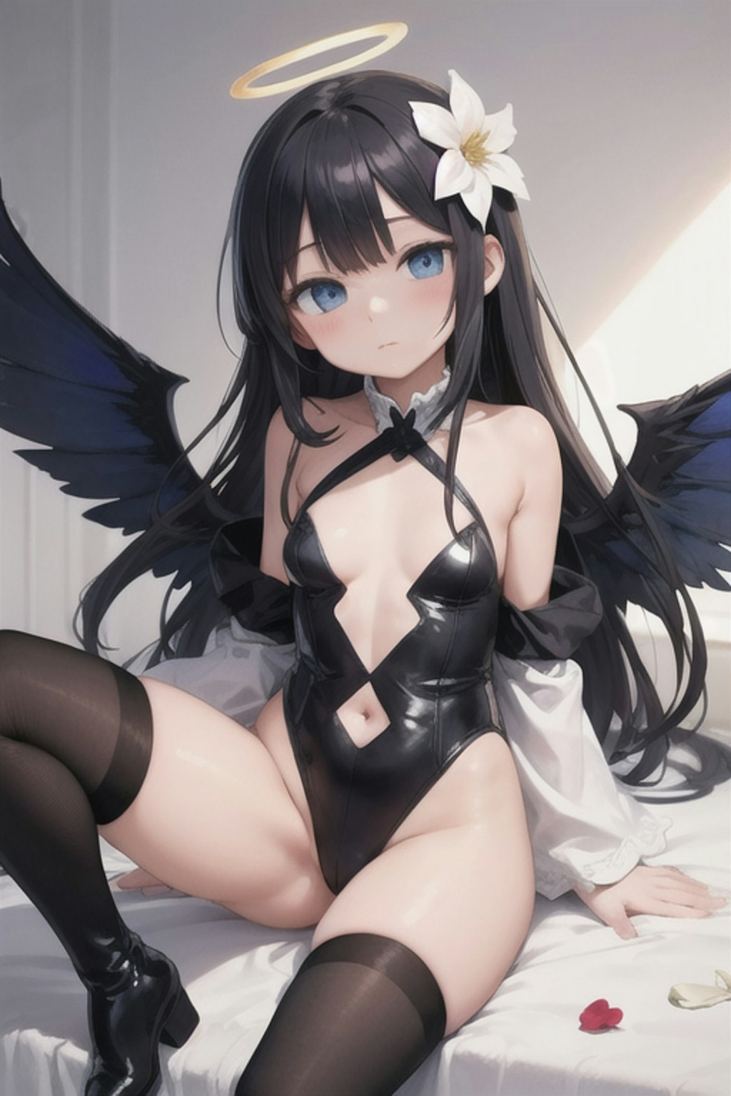 黒髪ロングロリ天使