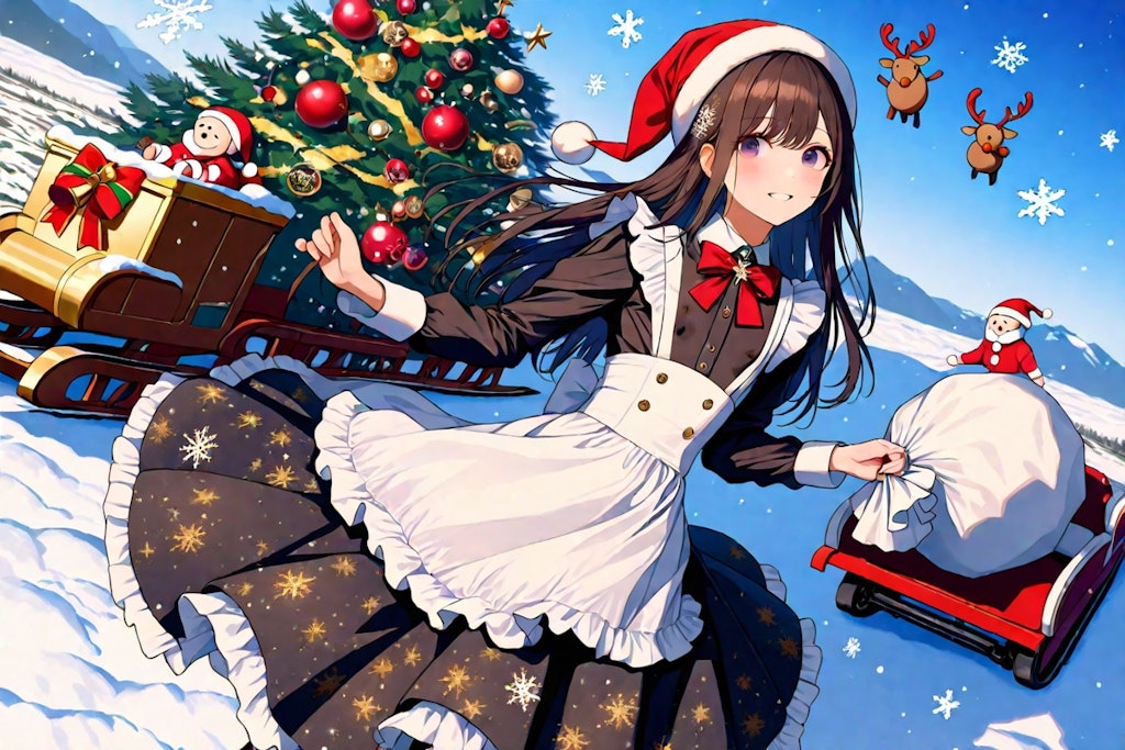 Xmas準備するメイドさん