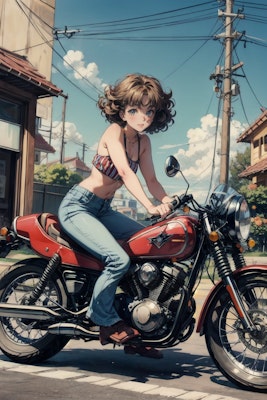 女の子とバイク