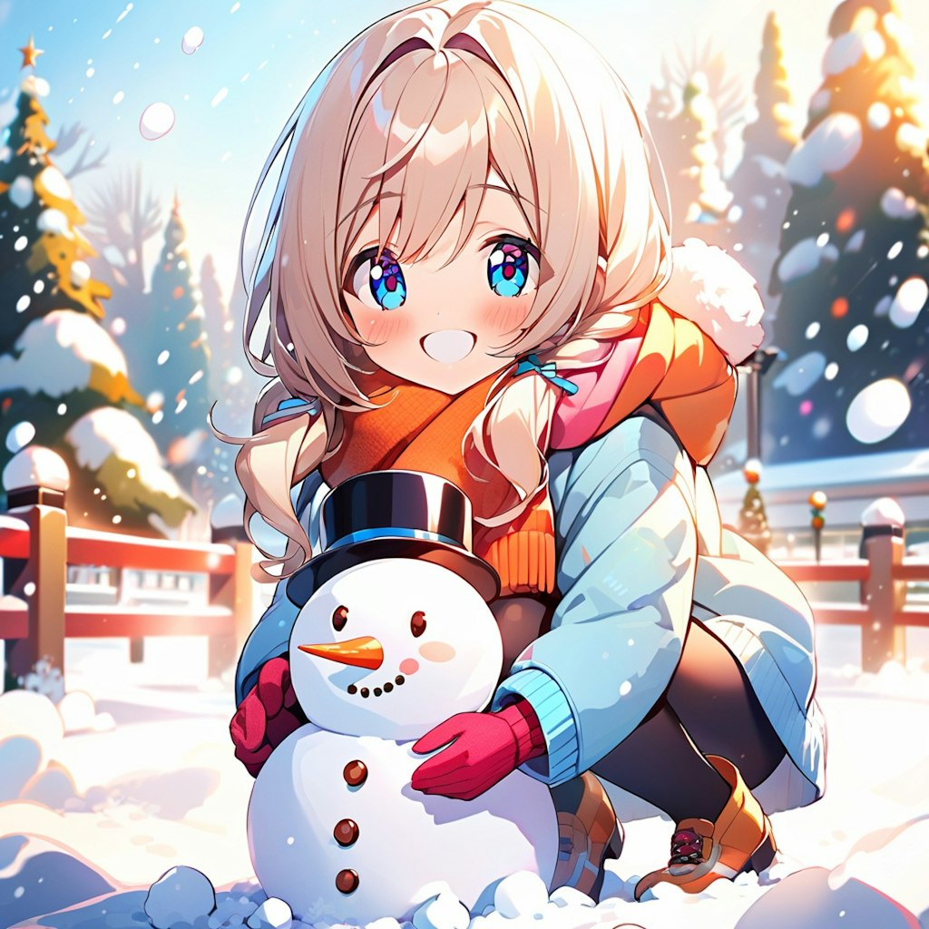 雪だるま作ったよ！