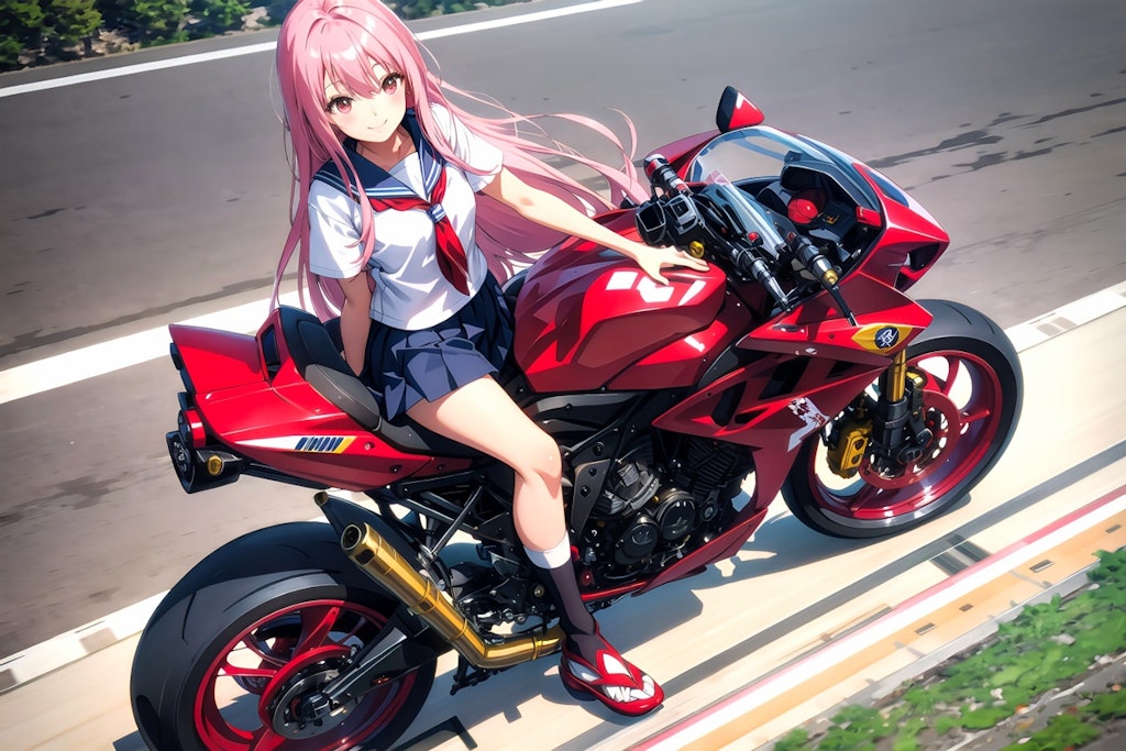 V4B　バイク女子高生