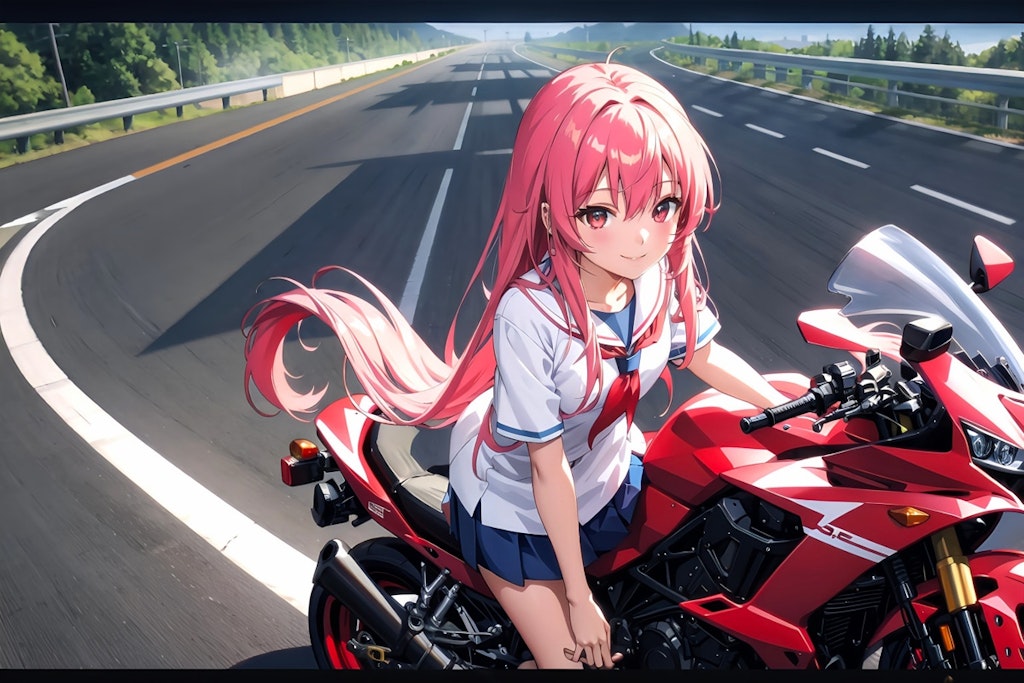 V4B　バイク女子高生