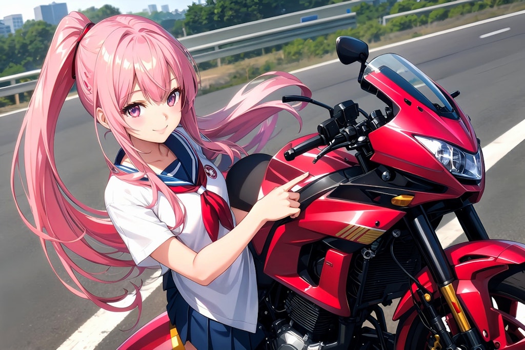 V4B　バイク女子高生