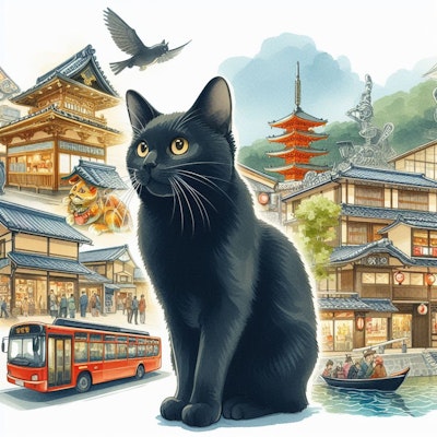 黒猫、京都に行く