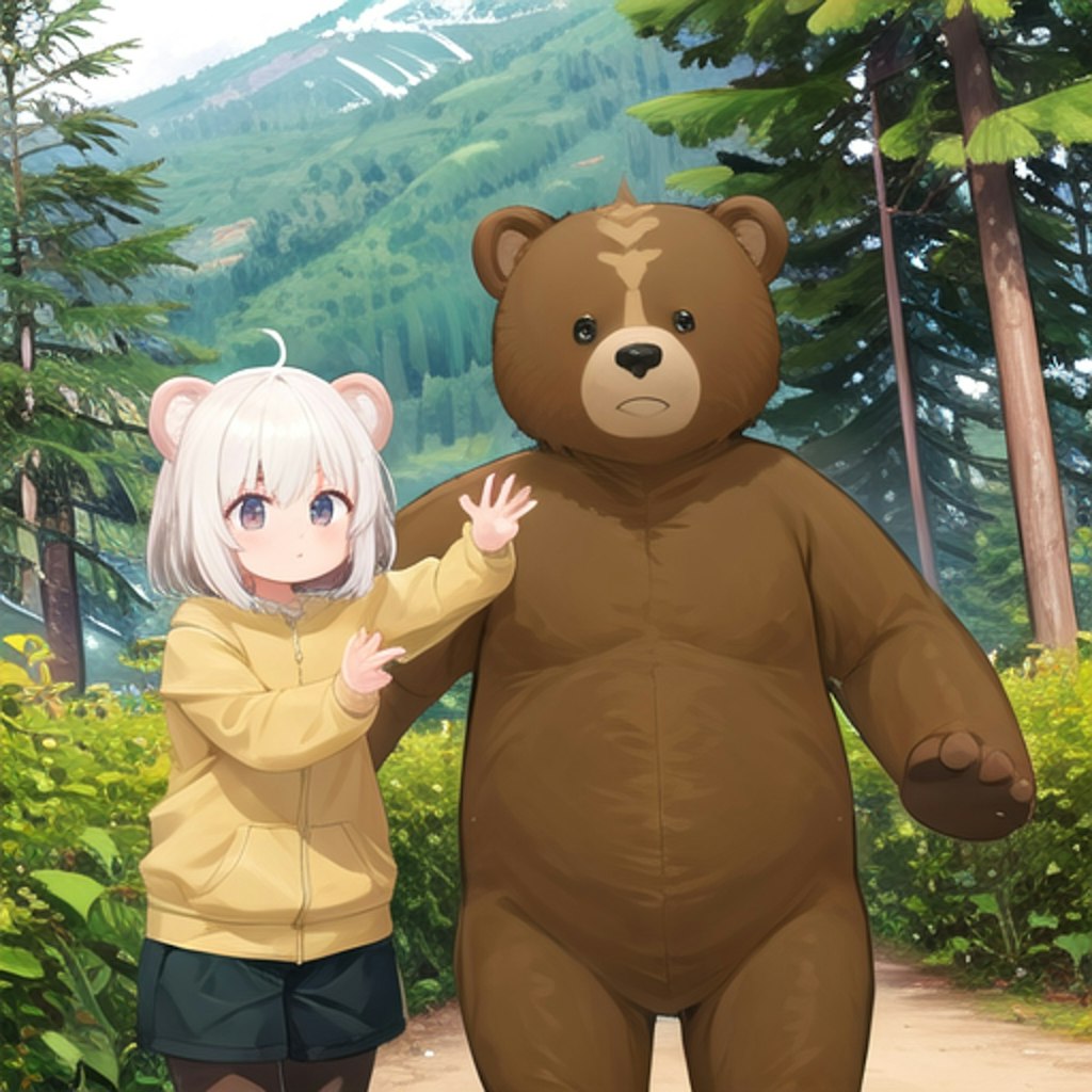 クマとクマ耳ガール