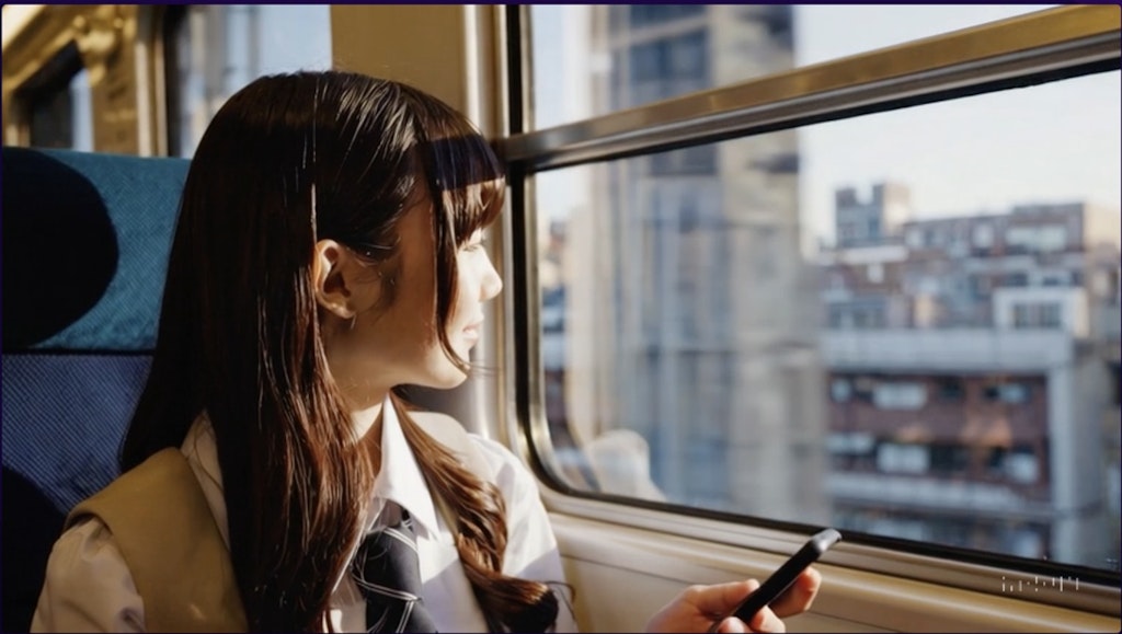 電車で通学している女子高生