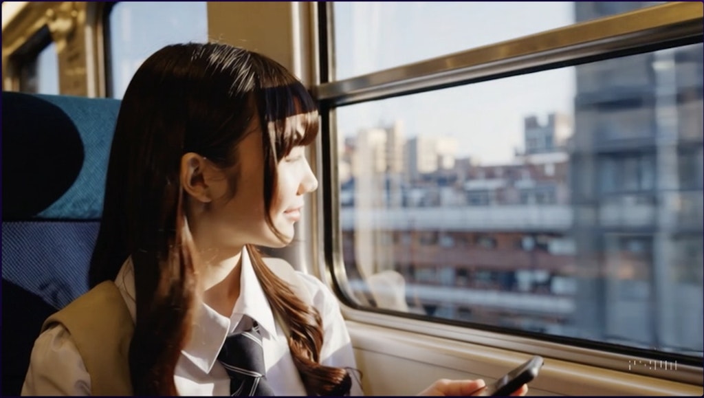 電車で通学している女子高生