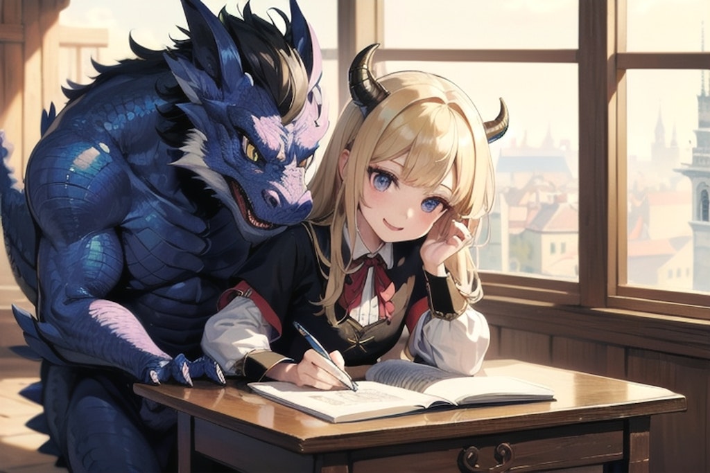 ドラゴンに勉強を教えてもらう