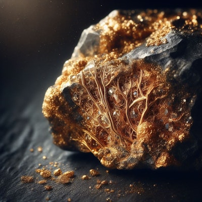 黄金の鉱石