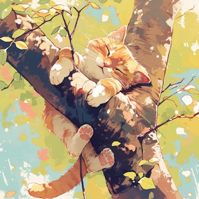 木の上の猫