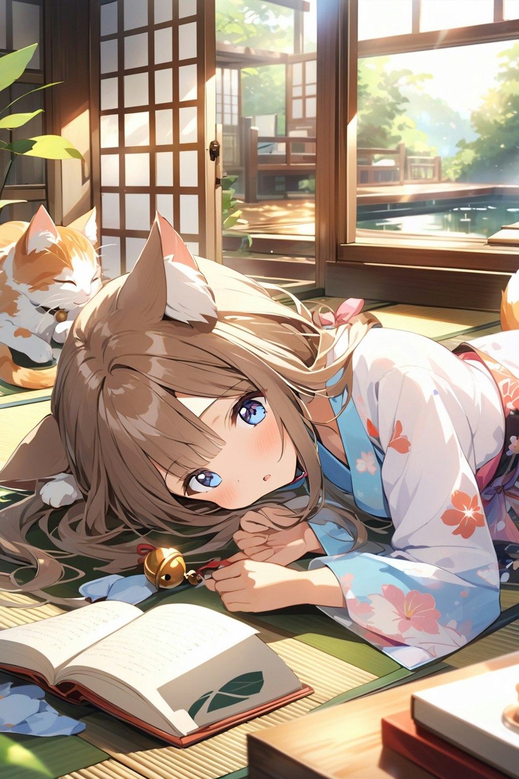 読書寝猫耳娘📖🐱💤 薄水色