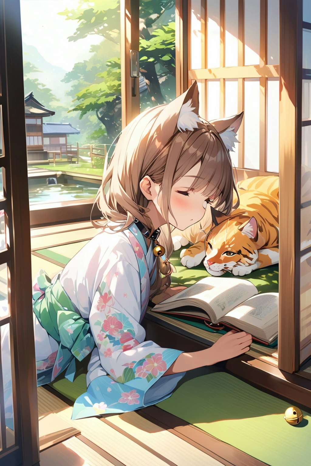 読書寝猫耳娘📖🐱💤 薄水色