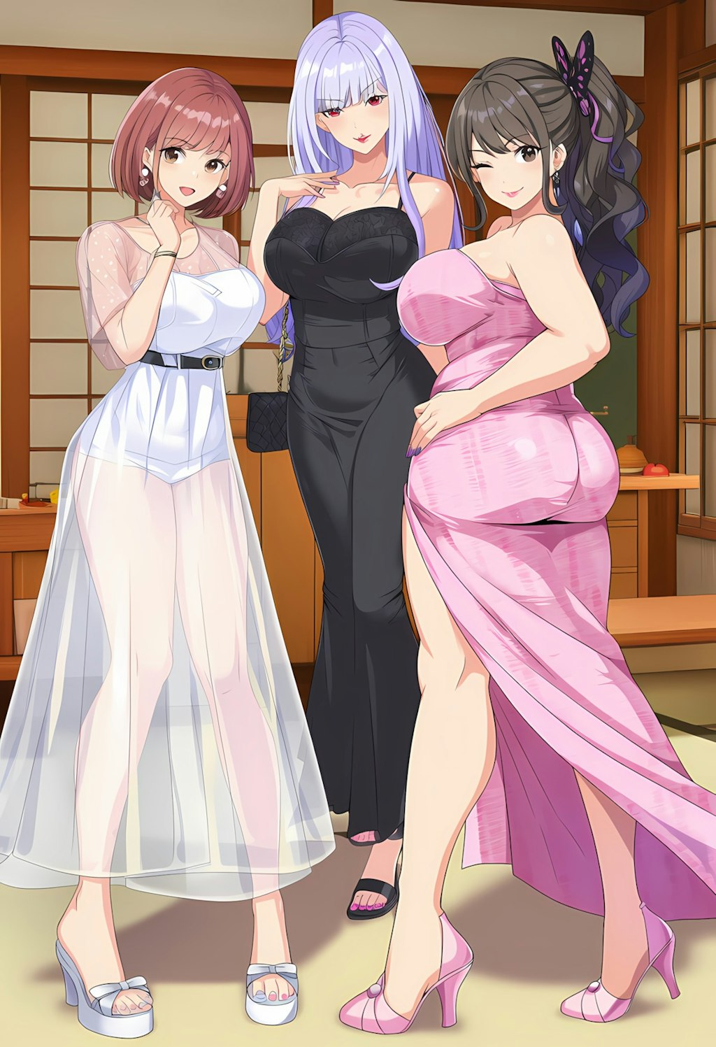 ノノカ＆ミレナ＆リナの土用の丑ショット：和風レストラン