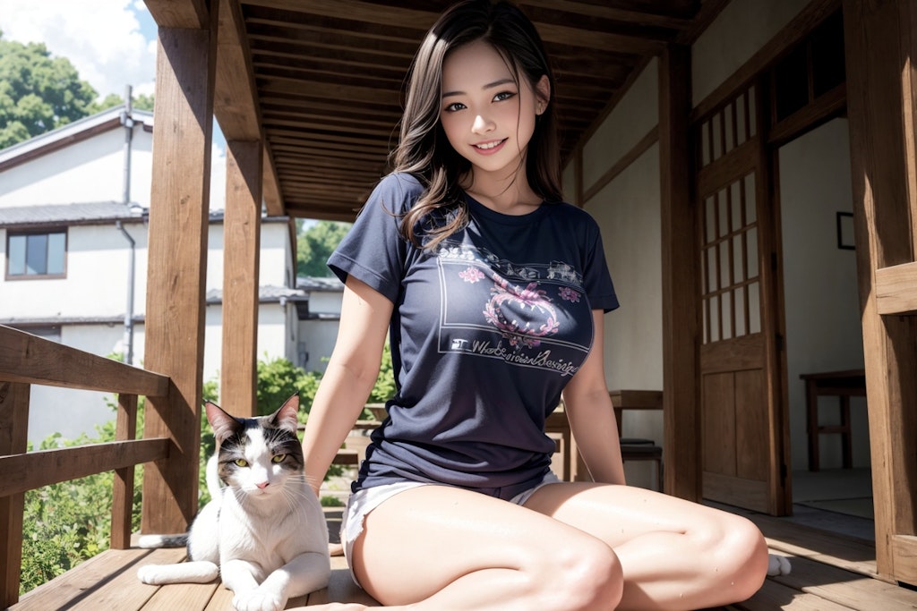 少女と猫