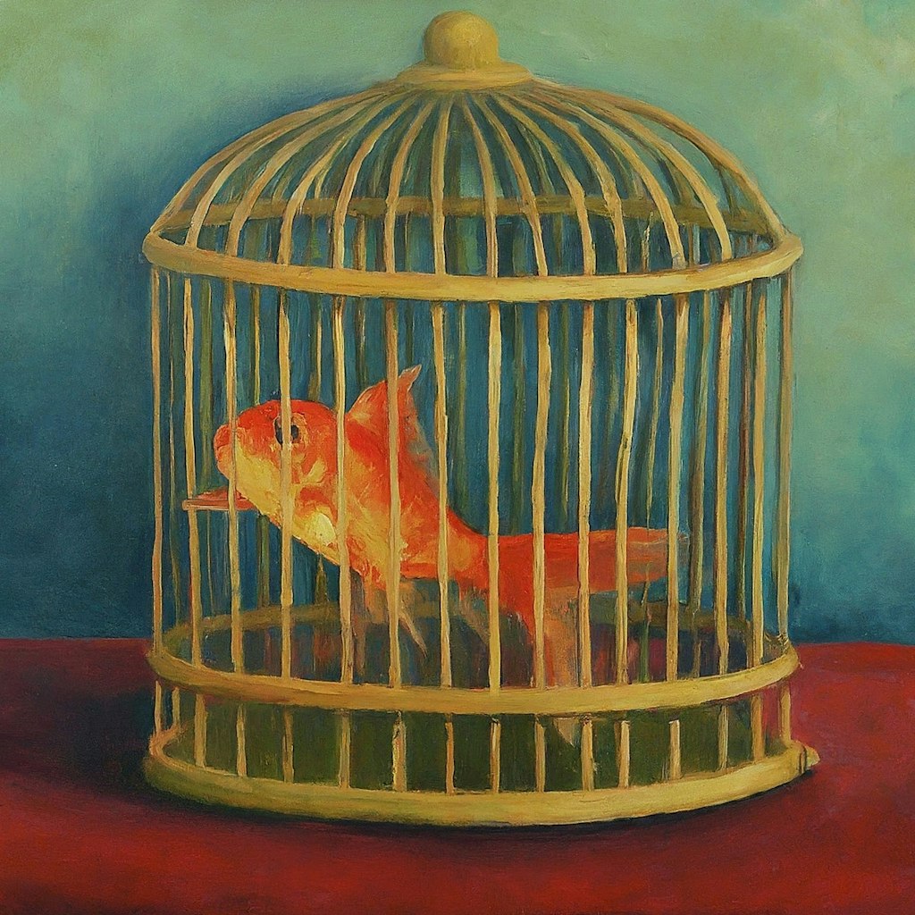 Fish in the bird cage