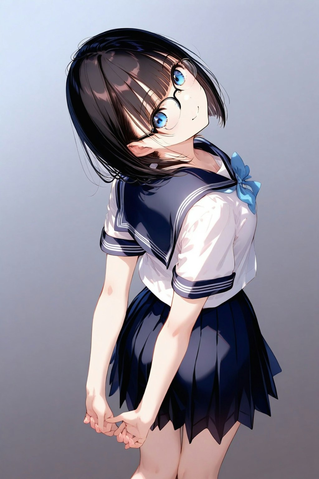 後ろで手を組むメガネちゃん👓✨