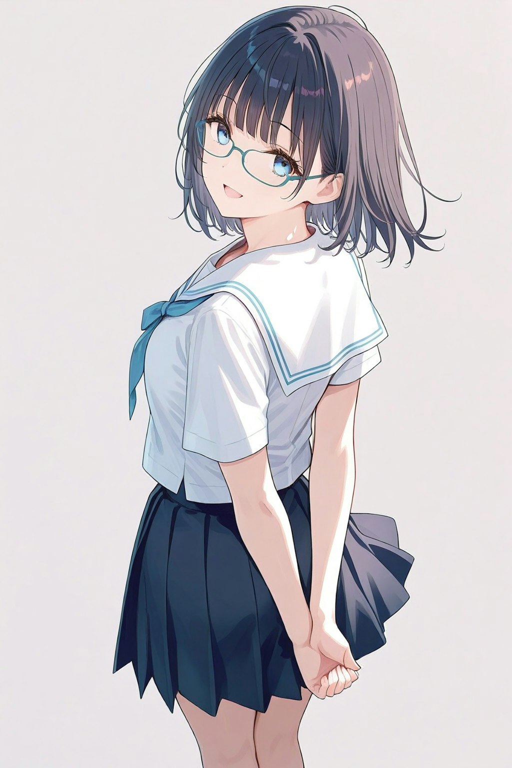 後ろで手を組むメガネちゃん👓✨