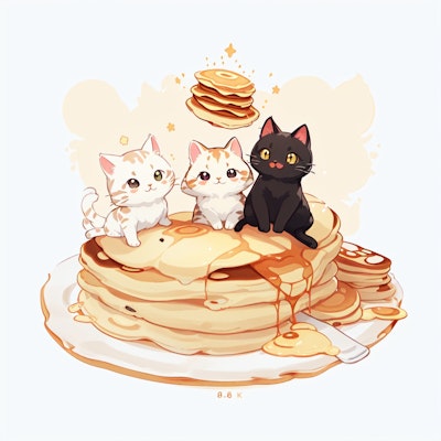 ホットケーキと猫