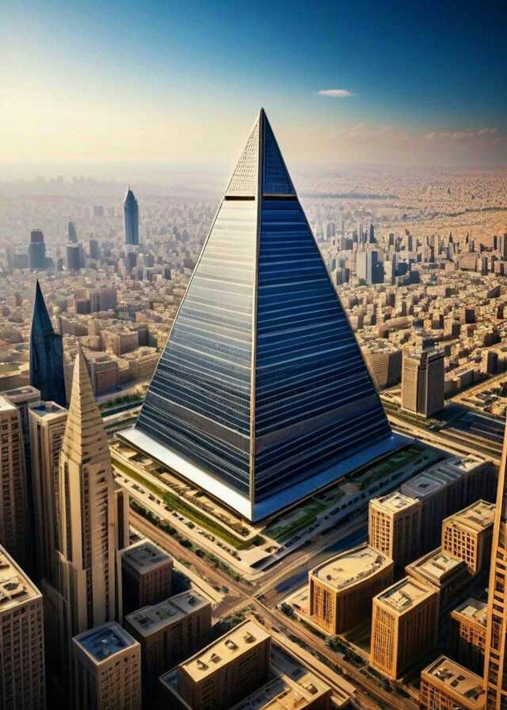 Giant pyramid in the middle of the city