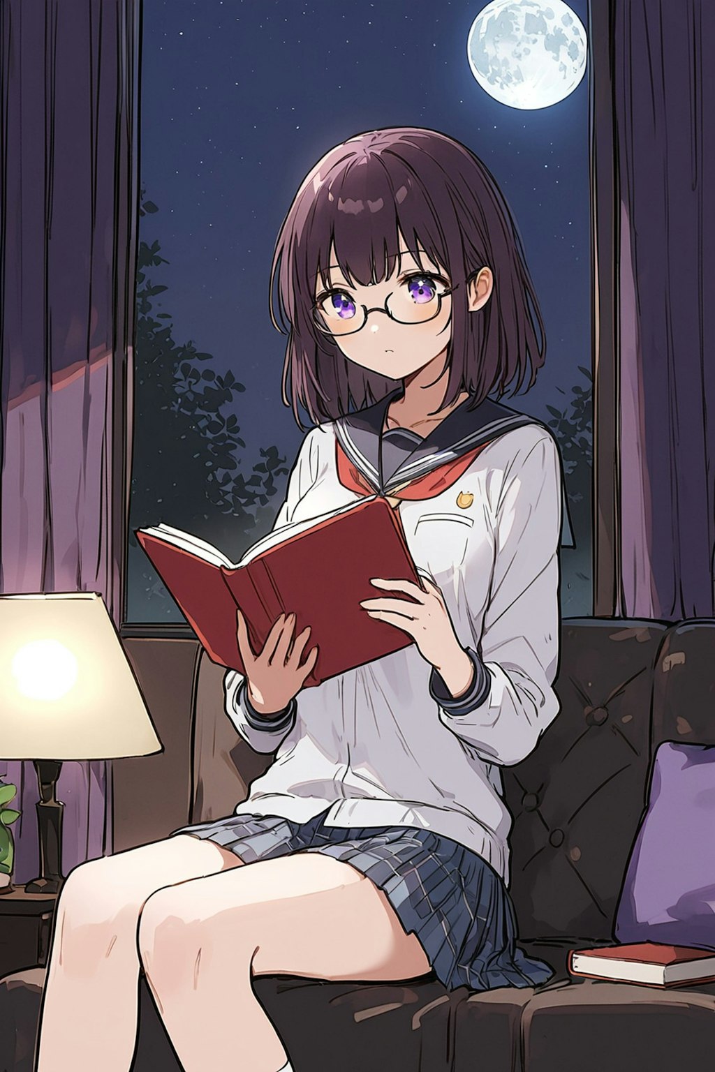 本読みの女子高生