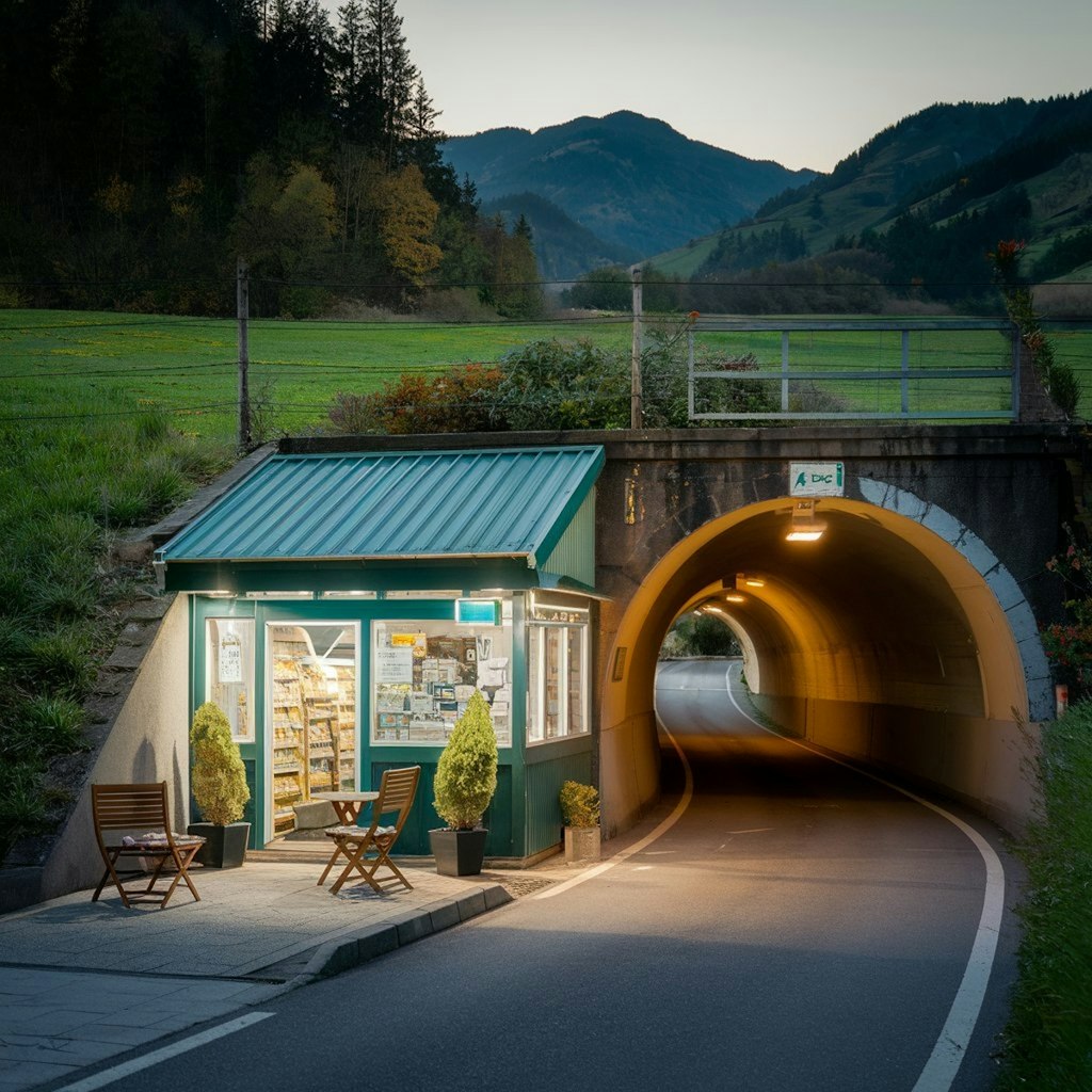 トンネルとコンビニ