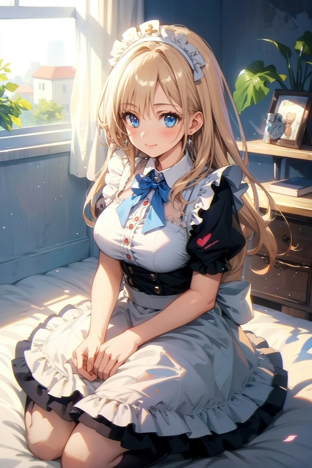 ロングヘアの美少女メイド