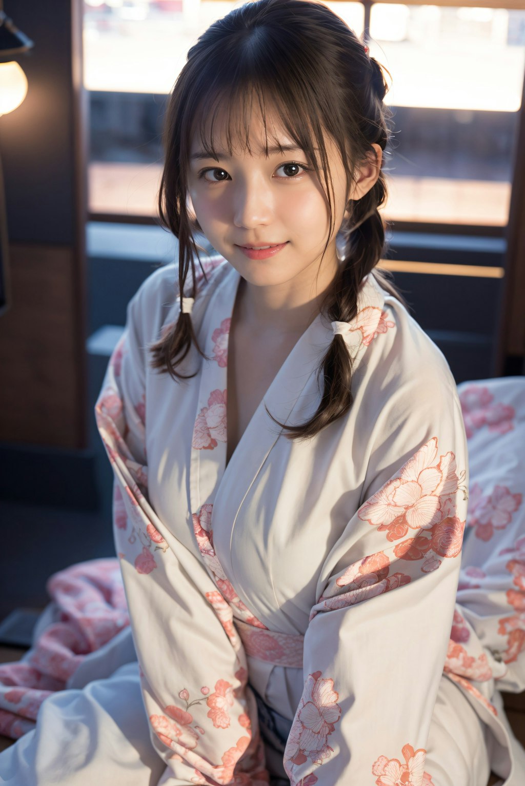 寝室の着物の女性 4