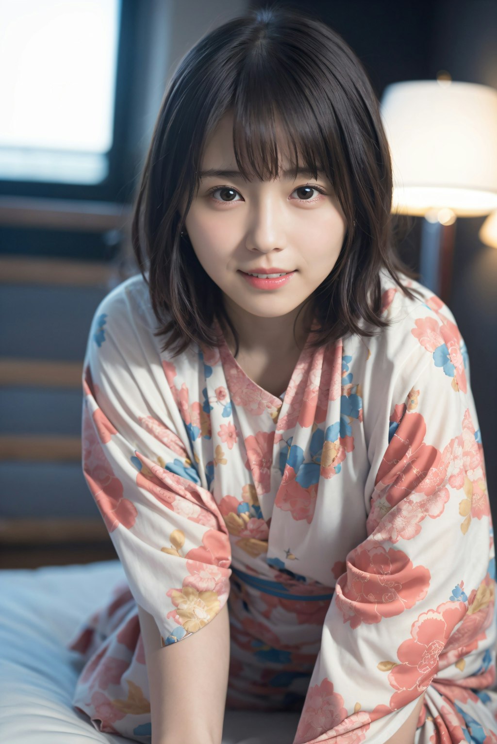 寝室の着物の女性 4