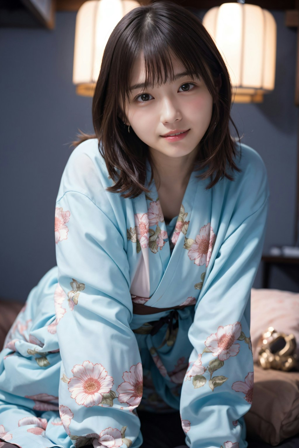 寝室の着物の女性 4