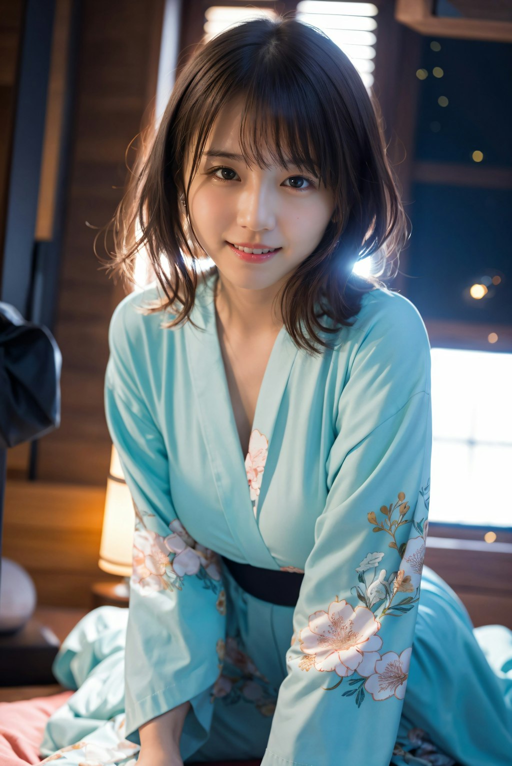 寝室の着物の女性 4