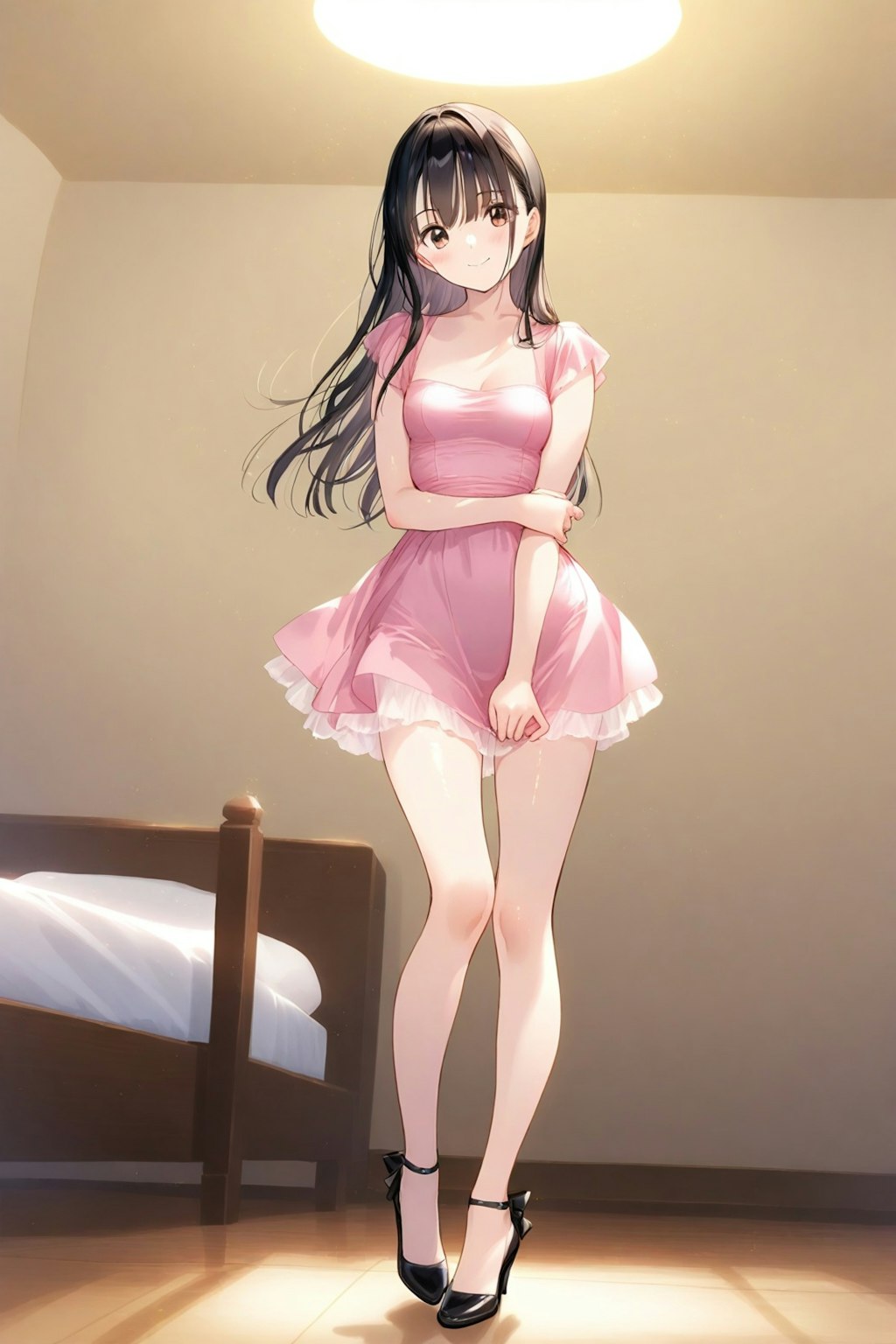 オリジナルキャラ　ー ピンクのミニスカートを着た美少女 ー