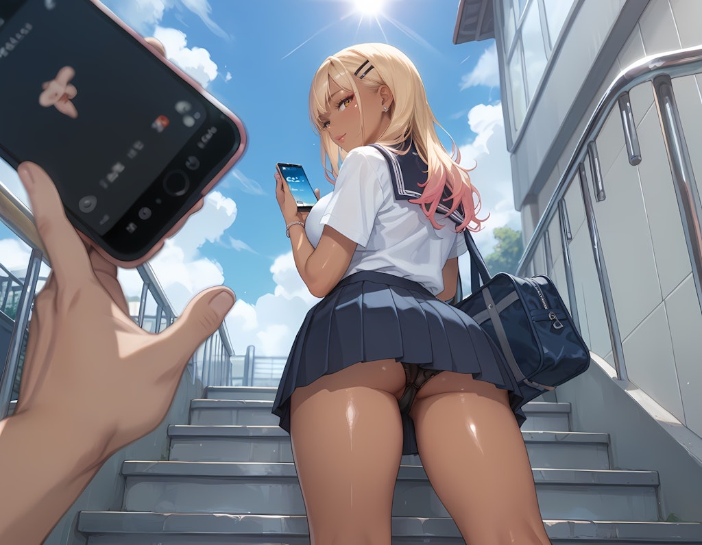 互いにシャッターチャンスを狙う