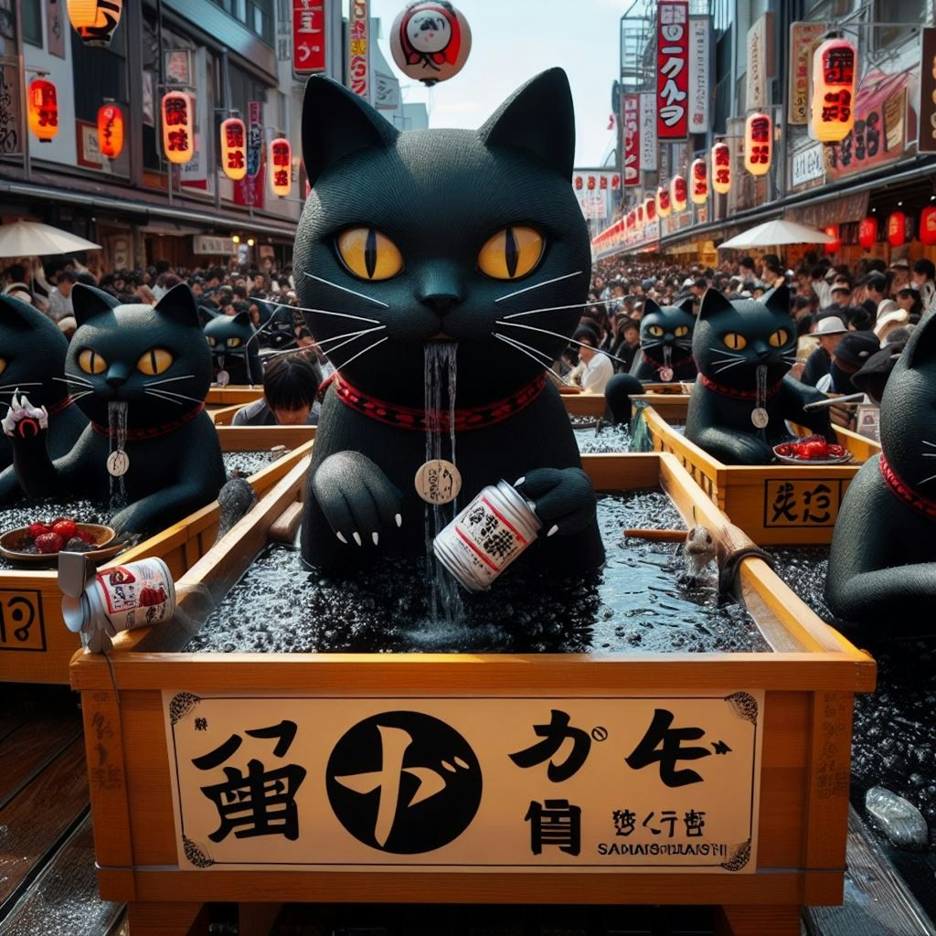 日本の奇祭「黒猫祀り祭」(Black Cat Worship Festival, a strange Japanese festival.)