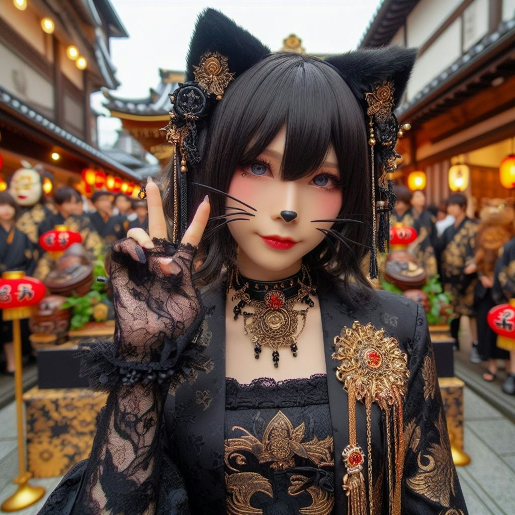 日本の奇祭「黒猫祀り祭」(Black Cat Worship Festival, a strange Japanese festival.)