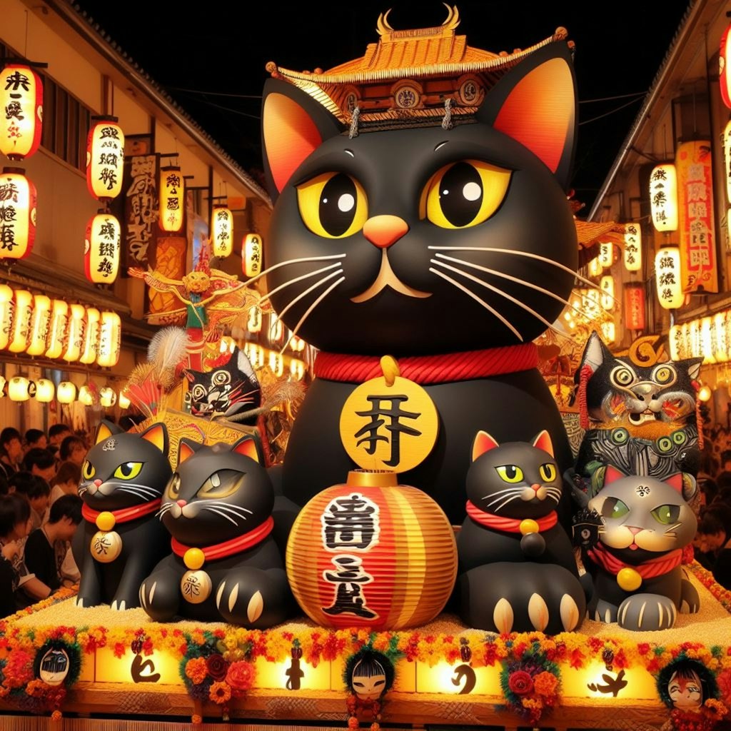 日本の奇祭「黒猫祀り祭」(Black Cat Worship Festival, a strange Japanese festival.)