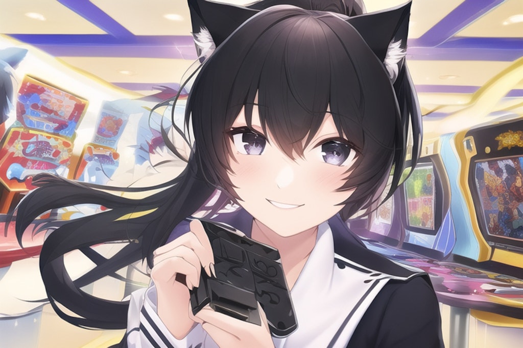 猫耳さん、ゲームセンターで遊ぶ