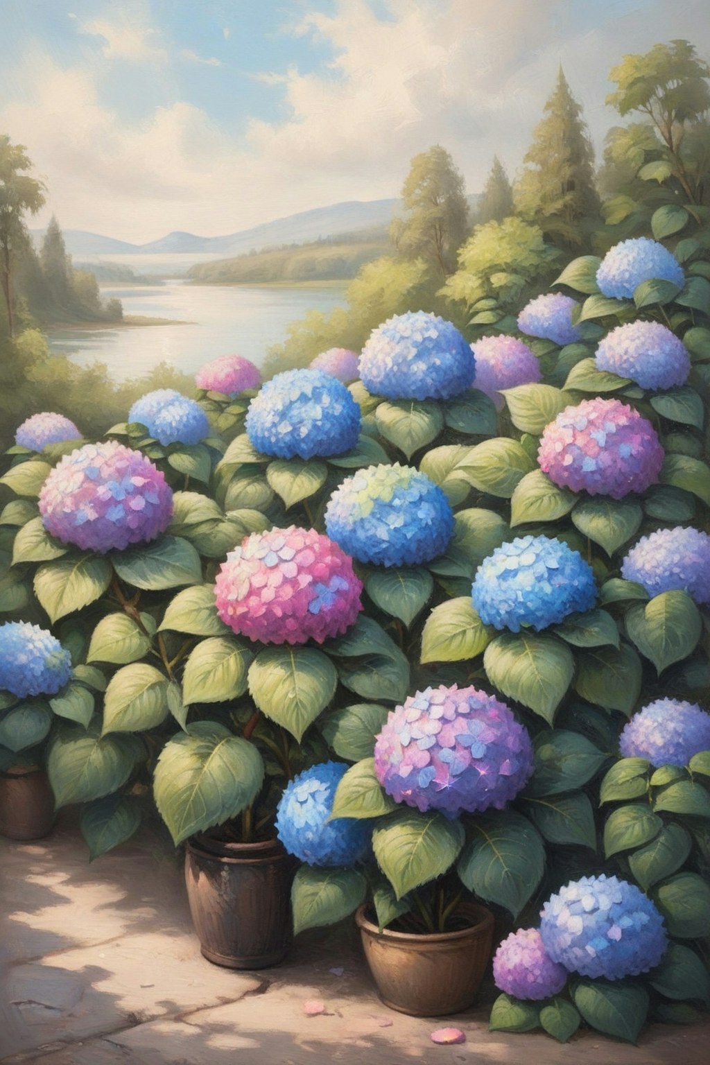 油絵風『紫陽花』