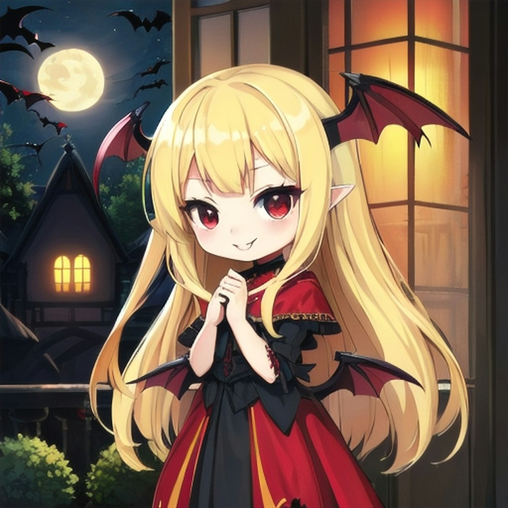 吸血鬼ちゃん（蝙蝠の羽あると、小悪魔っぽいｗ）