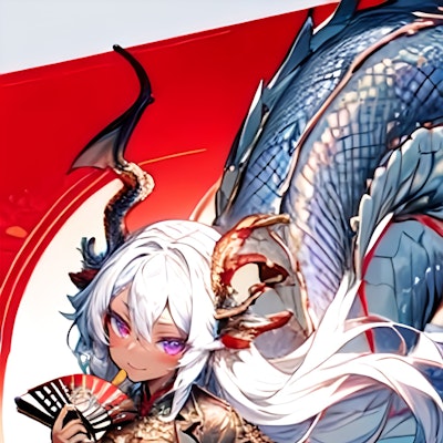 Water dragon girl(スマホ壁紙用)